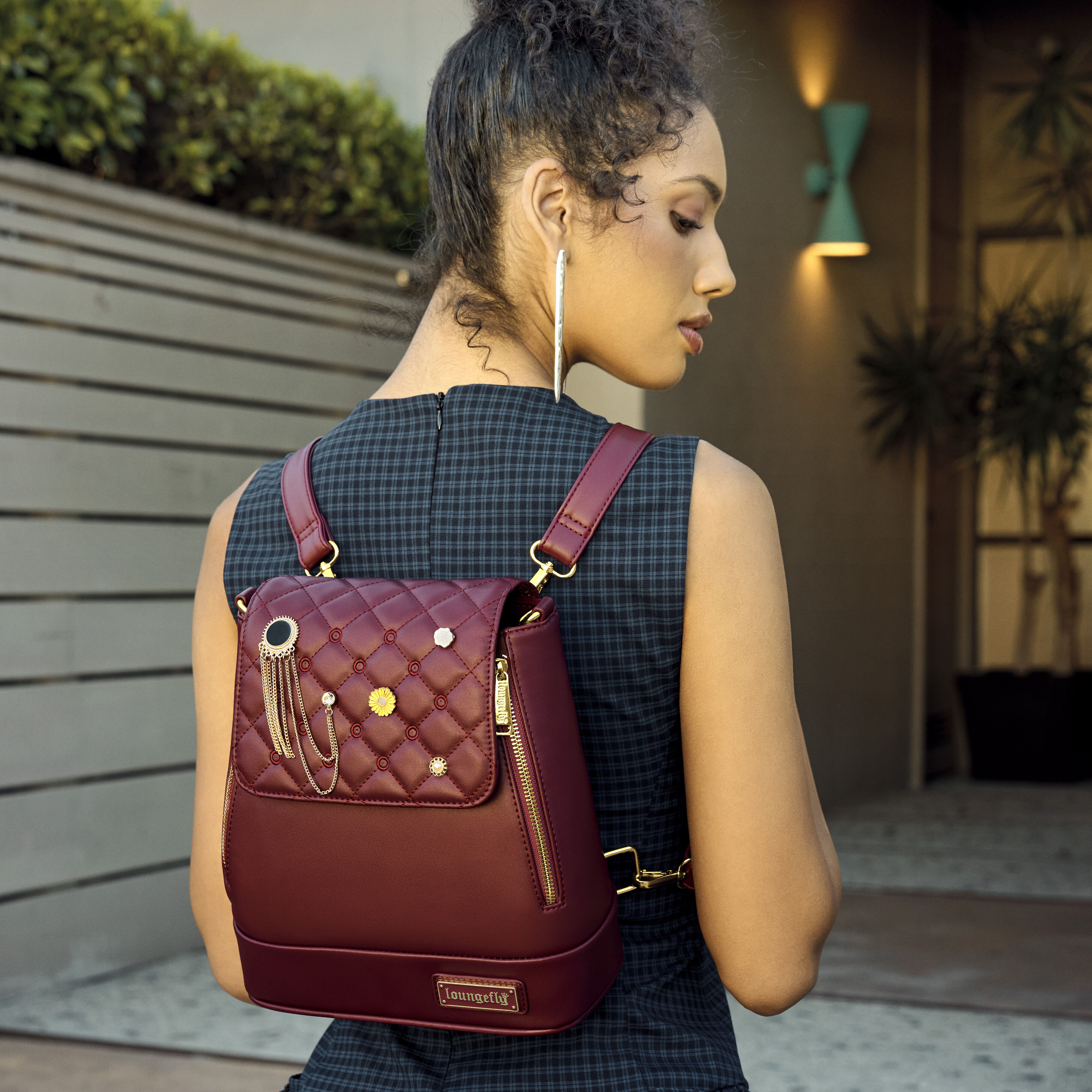 Loungefly The Lilly Red Convertible Mini Backpack & Crossbody Pin